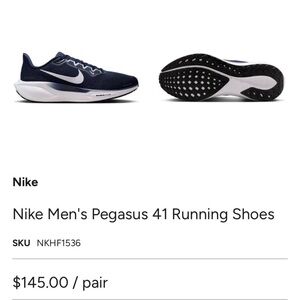 Nike Men's Pegasus 41 Athletic Shoes - Dark Blue